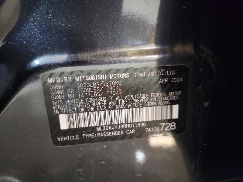 Продаж на аукціоні авто 2024 Mitsubishi Mirage, vin: ML32AUHJ8RH011596, номер лоту: 72204826