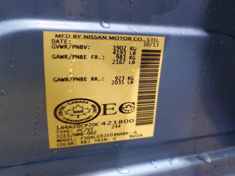 Продаж на аукціоні авто 2013 Nissan Leaf, vin: 1N4AZ0CP2DC421800, номер лоту: 72480976