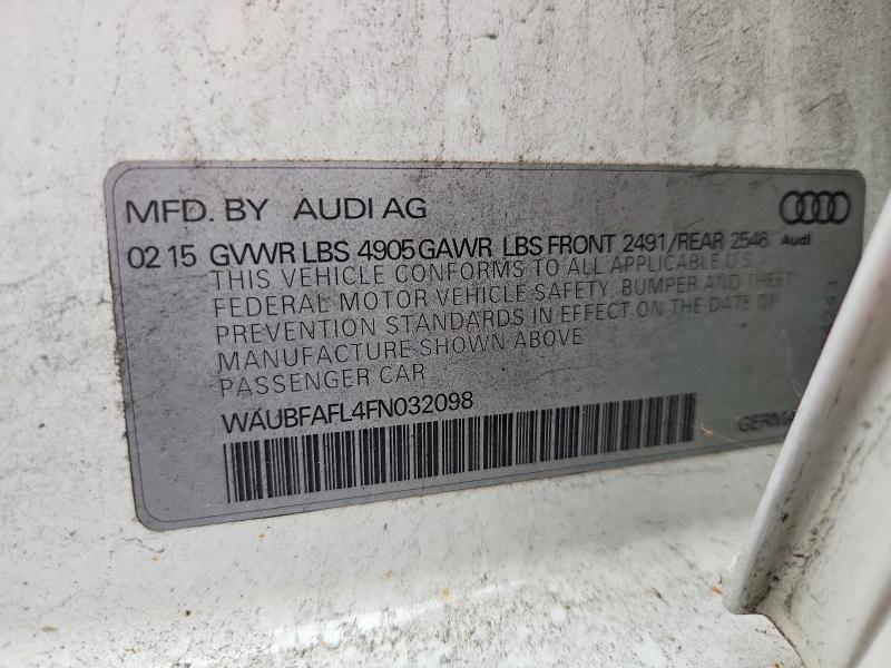 Продажа на аукционе авто 2015 Audi A4, vin: WAUBFAFL4FN032098, номер лота: 70938306