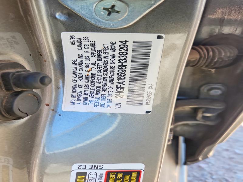 Aukcja sprzedaży 2008 Honda Civic, vin: 2HGFA16598H338294, numer aukcji: 71982546