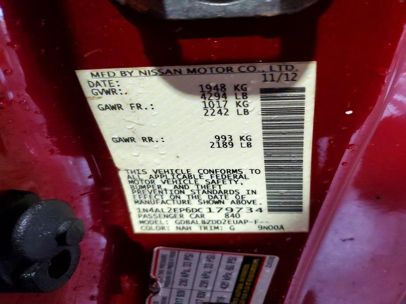2013 Nissan Altima მანქანა იყიდება აუქციონზე, vin: 1N4AL2EP6DC179734, აუქციონის ნომერი: 72003126