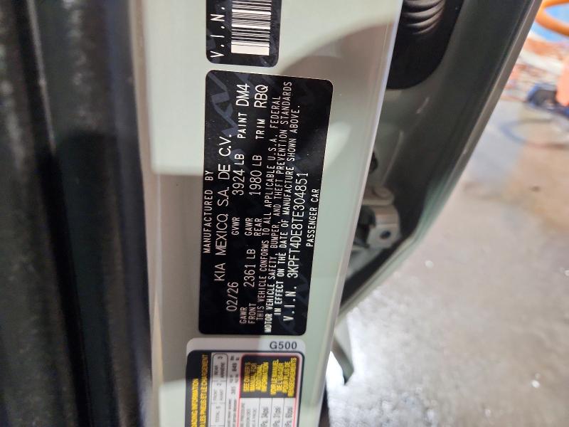 71817236 :رقم المزاد ، 3KPFT4DE8TE304851 vin ، 2026 Kia K4 مزاد بيع