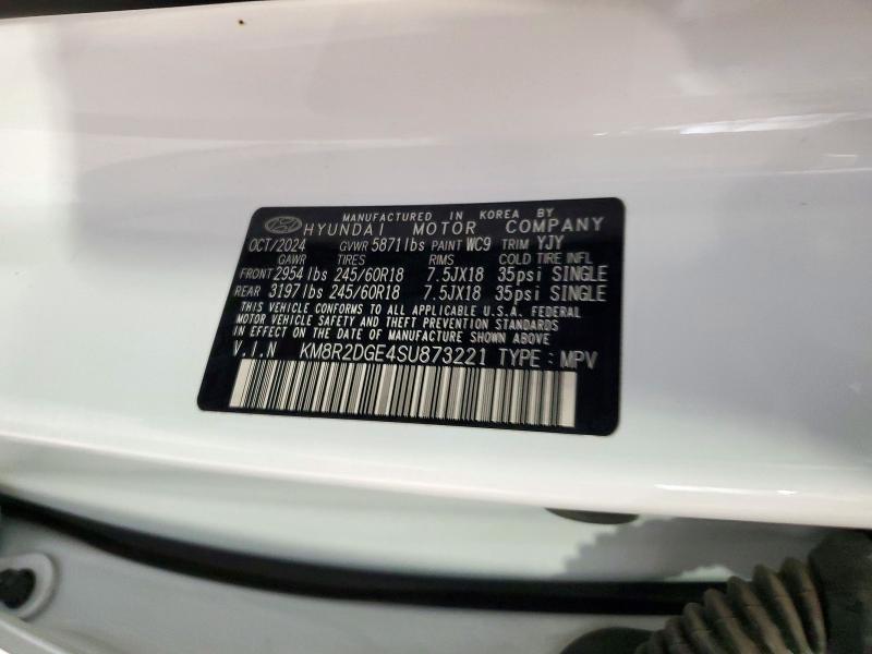 2025 Hyundai Palisade მანქანა იყიდება აუქციონზე, vin: KM8R2DGE4SU873221, აუქციონის ნომერი: 71076836