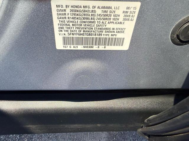 Продаж на аукціоні авто 2016 Honda Pilot, vin: 5FNYF6H07GB018189, номер лоту: 72434676