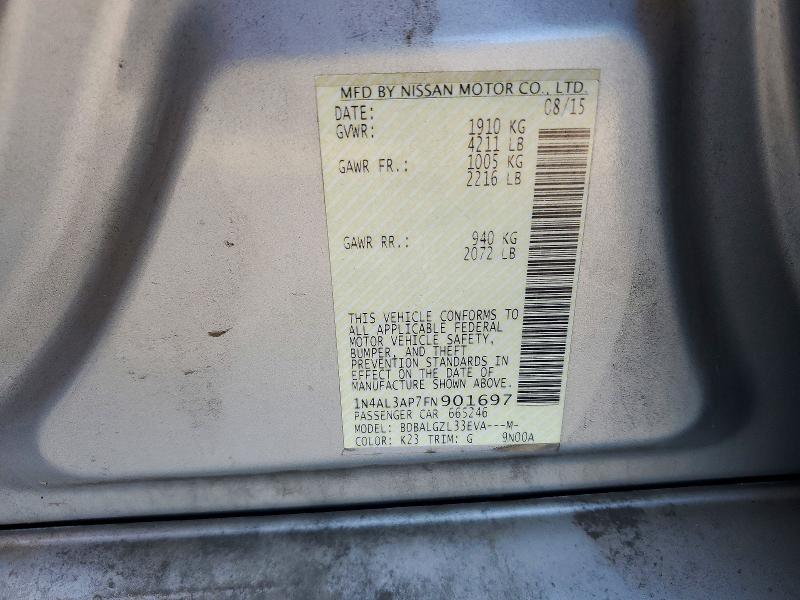 Продажа на аукционе авто 2015 Nissan Altima, vin: 1N4AL3AP7FN901697, номер лота: 71734956