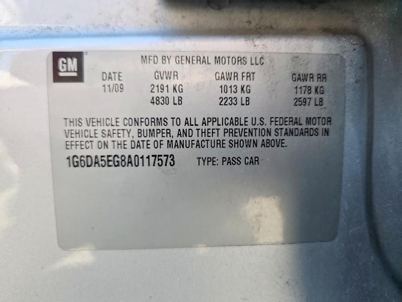 2010 Cadillac Cts მანქანა იყიდება აუქციონზე, vin: 1G6DA5EG8A0117573, აუქციონის ნომერი: 71847866