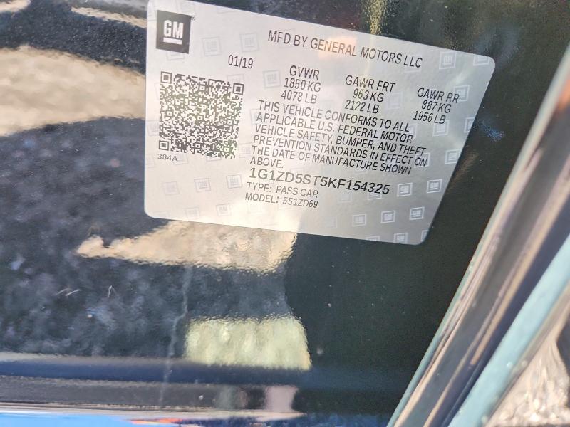 71794466 :رقم المزاد ، 1G1ZD5ST5KF154325 vin ، 2019 Chevrolet Malibu مزاد بيع