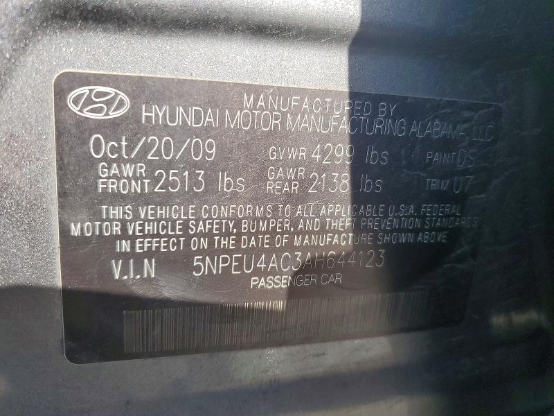 Продажа на аукционе авто 2010 Hyundai Sonata, vin: 5NPEU4AC3AH644123, номер лота: 70635846