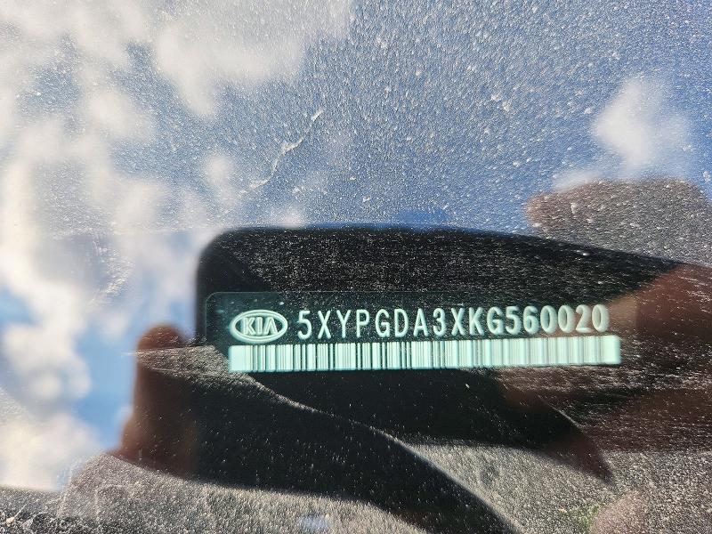 2019 Kia Sorento მანქანა იყიდება აუქციონზე, vin: 5XYPGDA3XKG560020, აუქციონის ნომერი: 63714466