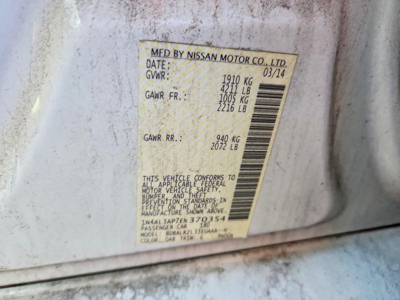 Aukcja sprzedaży 2014 Nissan Altima, vin: 1N4AL3AP7EN370354, numer aukcji: 71038996