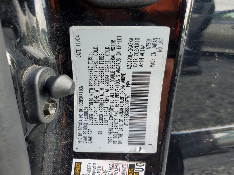 Aukcja sprzedaży 2005 Lexus Gx, vin: JTJBT20X650068767, numer aukcji: 71108196