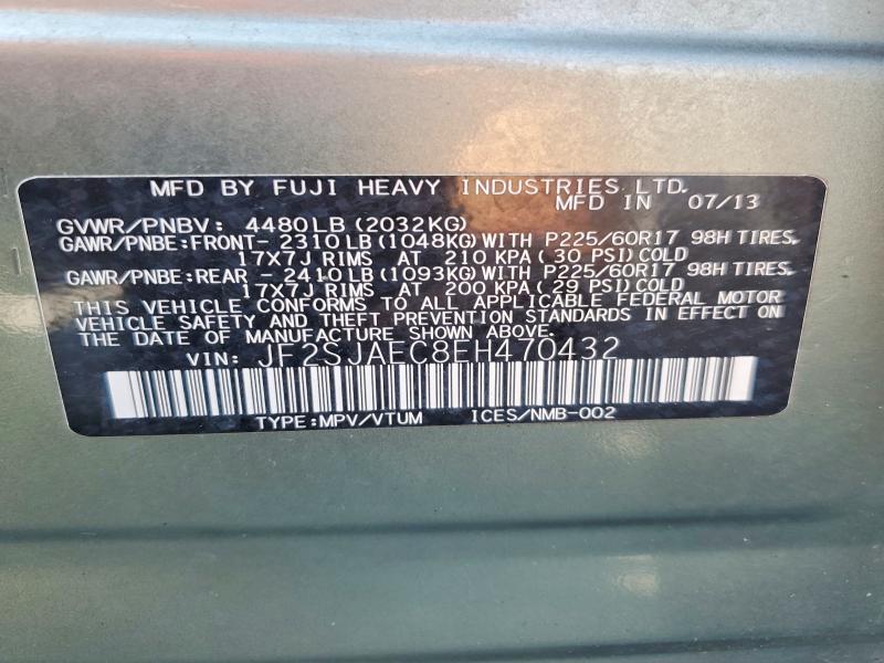 Aukcja sprzedaży 2014 Subaru Forester, vin: JF2SJAEC8EH470432, numer aukcji: 71348866