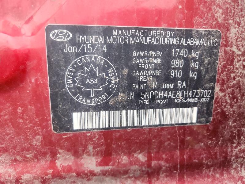 Продажа на аукционе авто 2014 Hyundai Elantra, vin: 5NPDH4AE8EH473702, номер лота: 69954686