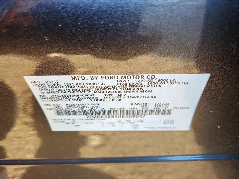 Продажа на аукционе авто 2017 Ford Flex, vin: 2FMGK5B85HBA09047, номер лота: 72292186