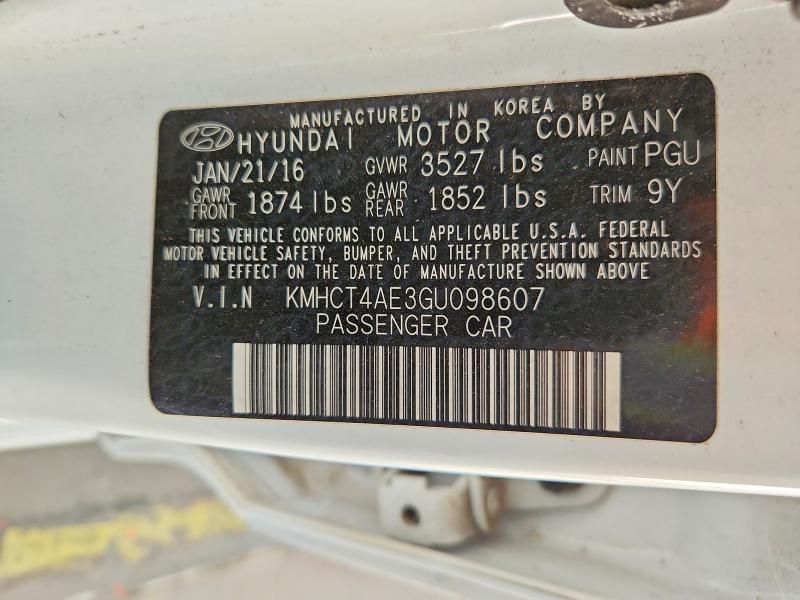 Aukcja sprzedaży 2016 Hyundai Accent, vin: KMHCT4AE3GU098607, numer aukcji: 71296706