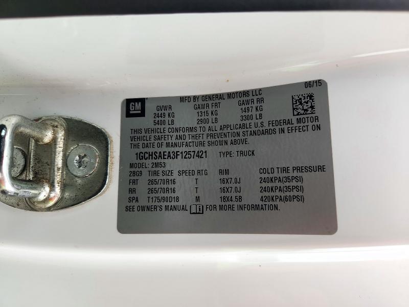 72485246 :رقم المزاد ، 1GCHSAEA3F1257421 vin ، 2015 Chevrolet Colorado مزاد بيع