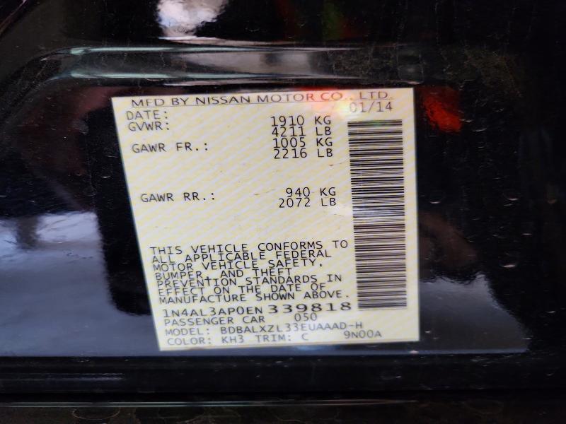 Aukcja sprzedaży 2014 Nissan Altima, vin: 1N4AL3AP0EN339818, numer aukcji: 72245196