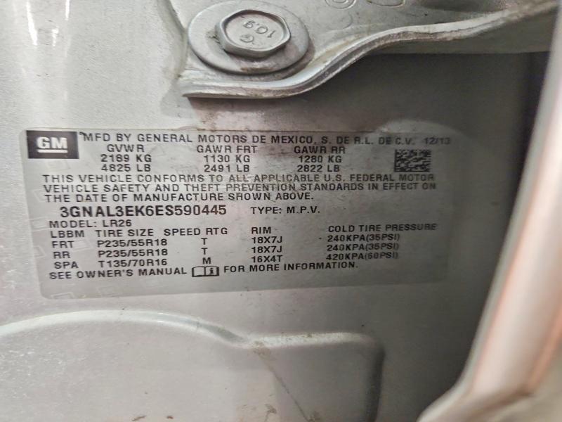 71955176 :رقم المزاد ، 3GNAL3EK6ES590445 vin ، 2014 Chevrolet Captiva مزاد بيع