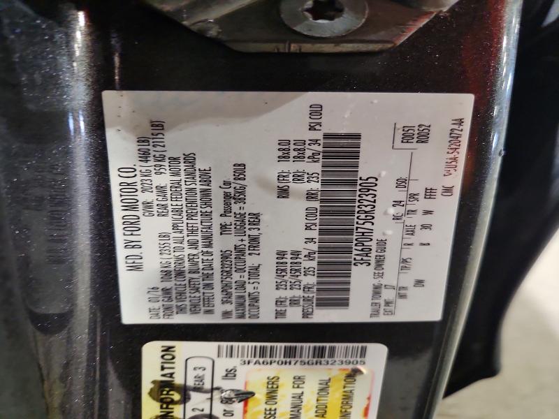 Продаж на аукціоні авто 2016 Ford Fusion, vin: 3FA6P0H75GR323905, номер лоту: 71903426