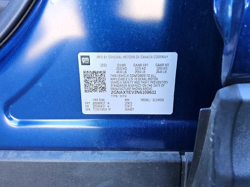 73085946 :رقم المزاد ، 2GNAXTEV3N6108611 vin ، 2022 Chevrolet Equinox مزاد بيع