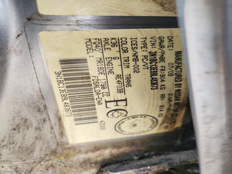 71081446 :رقم المزاد ، 3N1BC13E89L483673 vin ، 2009 Nissan Versa مزاد بيع