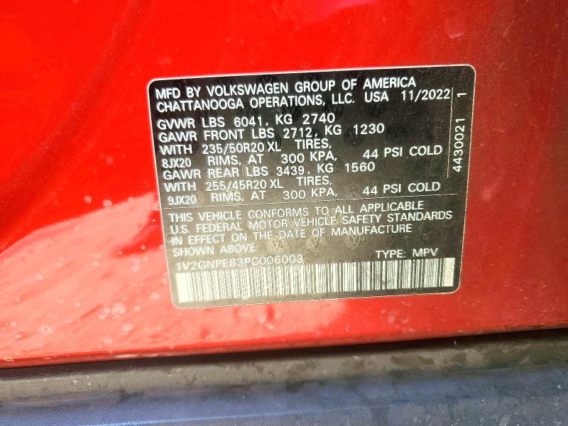 2023 Volkswagen Id.4 მანქანა იყიდება აუქციონზე, vin: 1V2GNPE83PC006003, აუქციონის ნომერი: 71502346