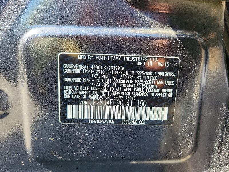 Продаж на аукціоні авто 2016 Subaru Forester, vin: JF2SJAFC9GH411150, номер лоту: 71322786