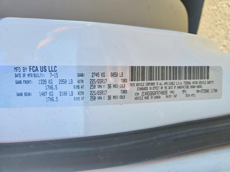 Продажа на аукционе авто 2015 Dodge Grand Caravan, vin: 2C4RDGBG0FR748695, номер лота: 71051146