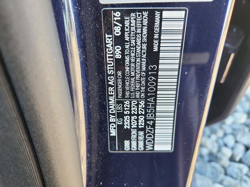 71829826 :رقم المزاد ، WDDZF4JB5HA100913 vin ، 2017 Mercedes-benz E مزاد بيع