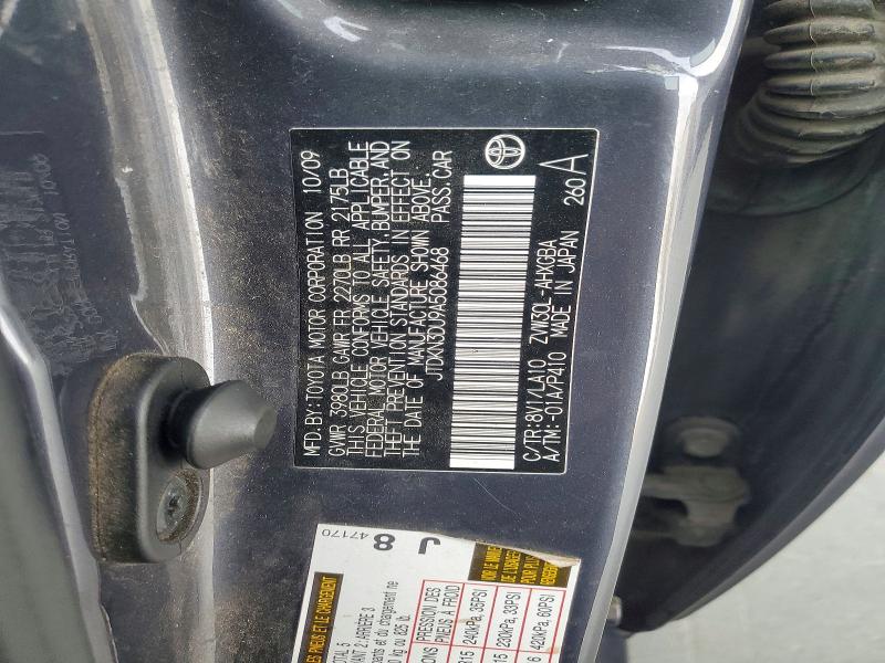 70516516 :رقم المزاد ، JTDKN3DU9A5086468 vin ، 2010 Toyota Prius مزاد بيع
