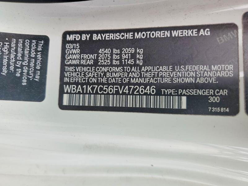 2015 Bmw 228 მანქანა იყიდება აუქციონზე, vin: WBA1K7C56FV472646, აუქციონის ნომერი: 71278066