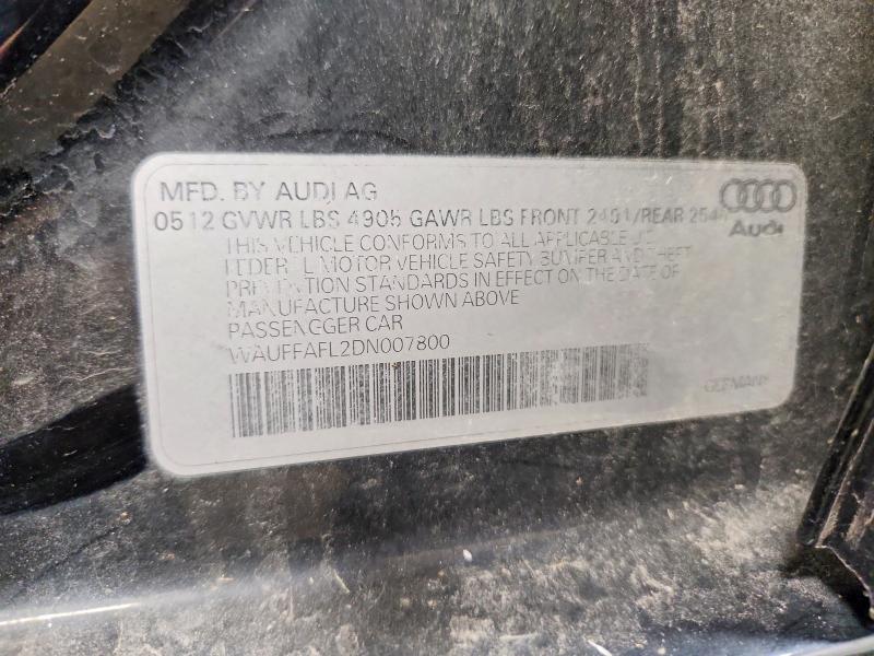 70718316 :رقم المزاد ، WAUFFAFL2DN007800 vin ، 2013 Audi A4 مزاد بيع