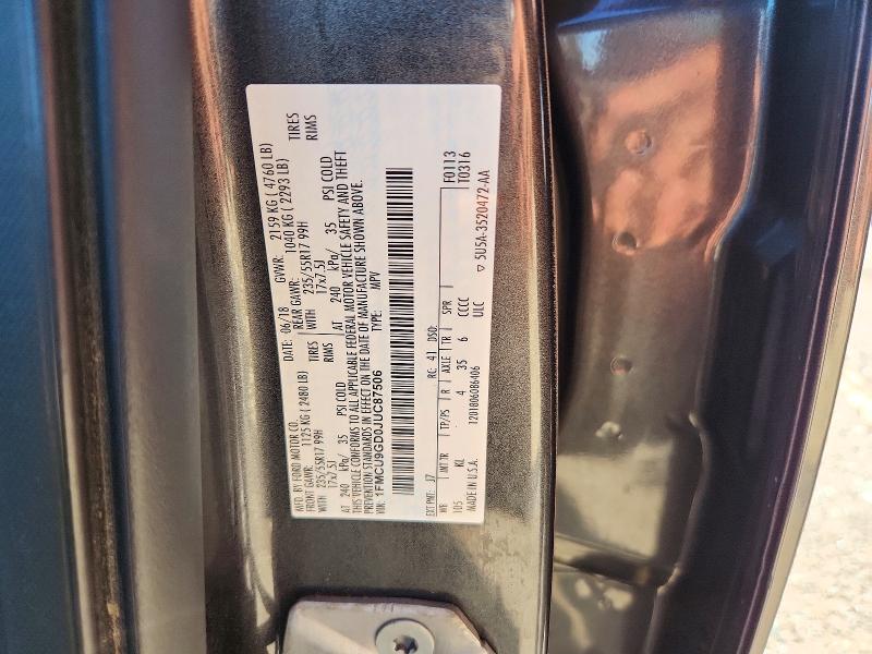 Auction sale of the 2018 Ford Escape, vin: 1FMCU9GD0JUC87506, lot number: 72360536