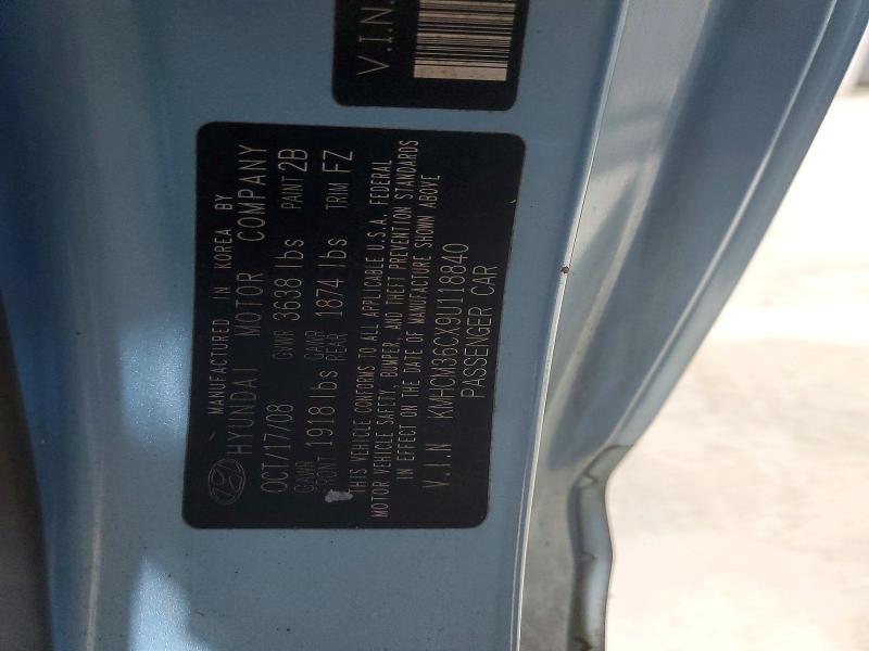 2009 Hyundai Accent მანქანა იყიდება აუქციონზე, vin: KMHCM36CX9U118840, აუქციონის ნომერი: 72355196