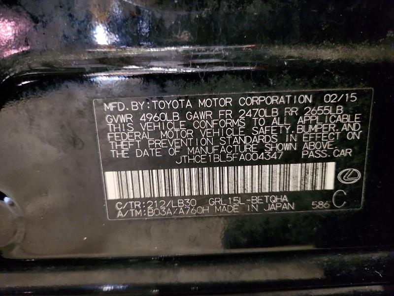 Продажа на аукционе авто 2015 Lexus Gs, vin: JTHCE1BL5FA004347, номер лота: 72952466