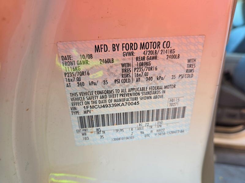 Aukcja sprzedaży 2009 Ford Escape, vin: 1FMCU49339KA70045, numer aukcji: 70901546