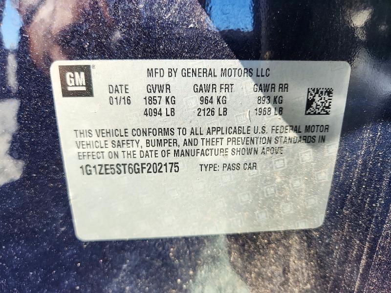 Aukcja sprzedaży 2016 Chevrolet Malibu, vin: 1G1ZE5ST6GF202175, numer aukcji: 72186576