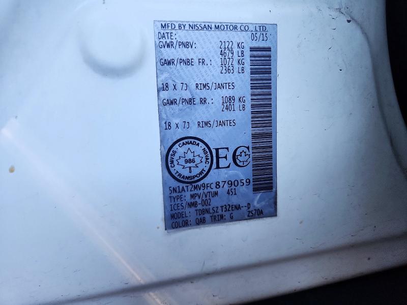 Aukcja sprzedaży 2015 Nissan Rogue, vin: 5N1AT2MV9FC879059, numer aukcji: 72178096