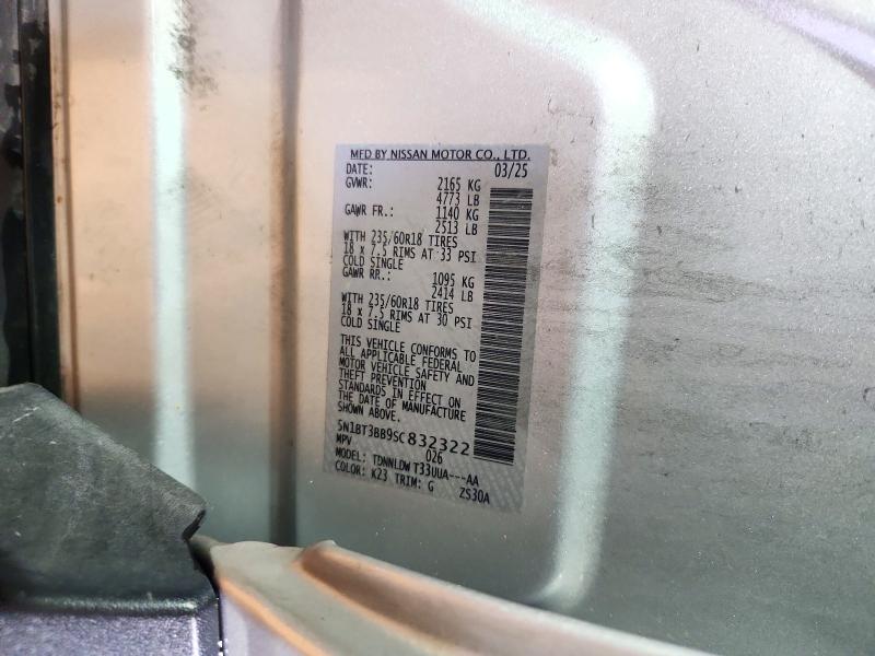 Auction sale of the 2025 Nissan Rogue, vin: 5N1BT3BB9SC832322, lot number: 72577766
