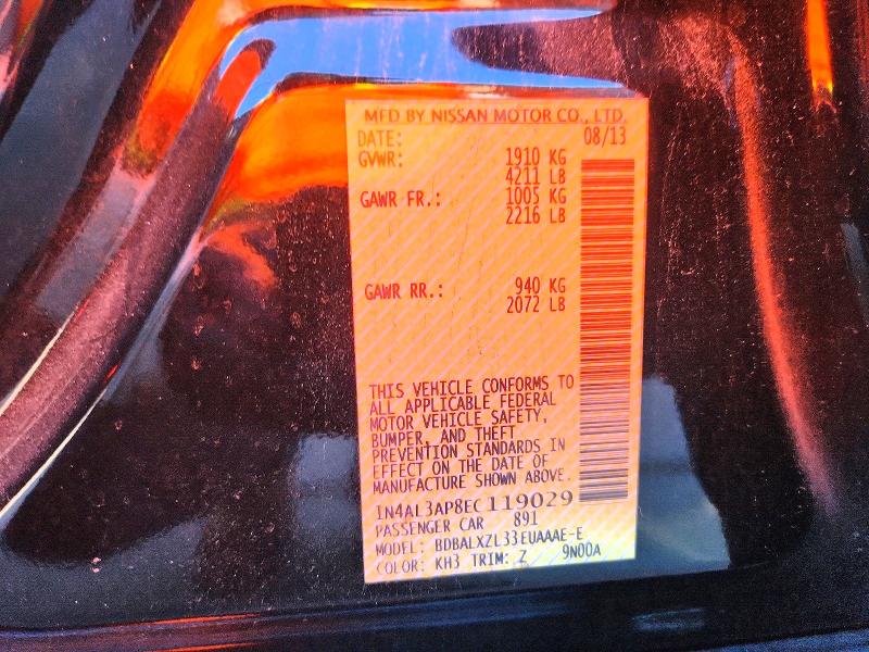 Продаж на аукціоні авто 2014 Nissan Altima, vin: 1N4AL3AP8EC119029, номер лоту: 71851936