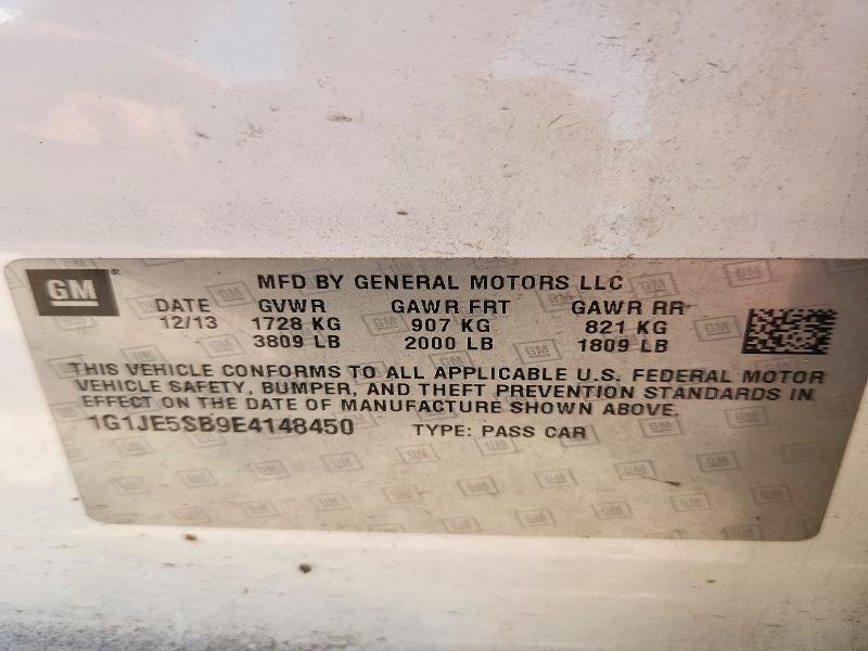 Продажа на аукционе авто 2014 Chevrolet Sonic, vin: 1G1JE5SB9E4148450, номер лота: 72219466