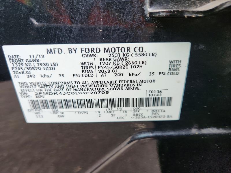 71216296 :رقم المزاد ، 2FMDK4JC6DBE29705 vin ، 2013 Ford Edge مزاد بيع