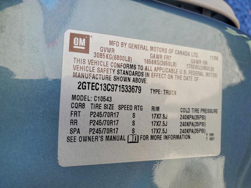 71378526 :رقم المزاد ، 2GTEC13C971533679 vin ، 2007 Gmc New Sierra مزاد بيع