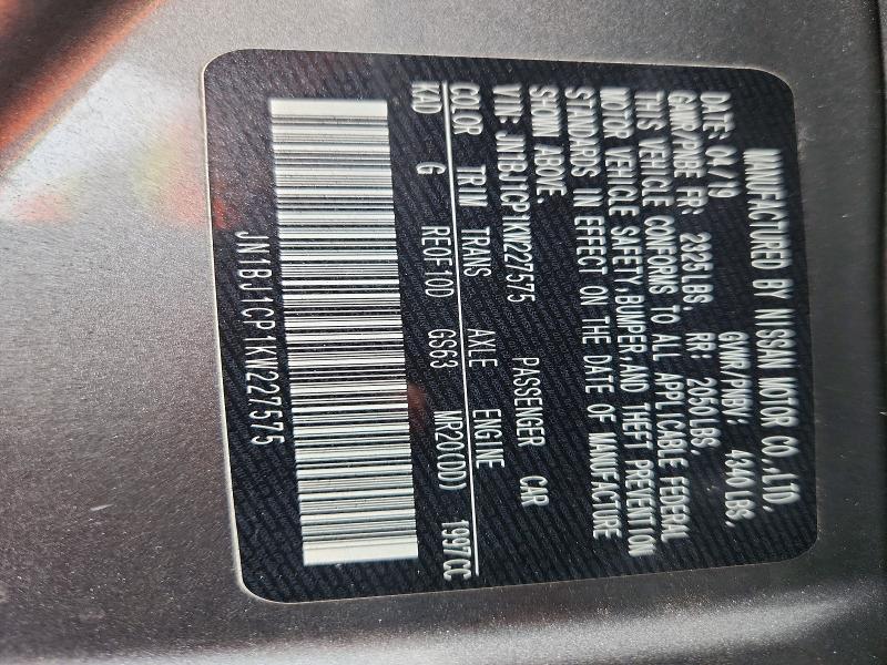 Auction sale of the 2019 Nissan Rogue Sport, vin: JN1BJ1CP1KW227575, lot number: 70620856