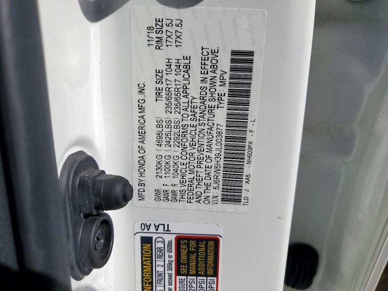 Продаж на аукціоні авто 2018 Honda Cr-v, vin: 5J6RW5H39JL003877, номер лоту: 72132006