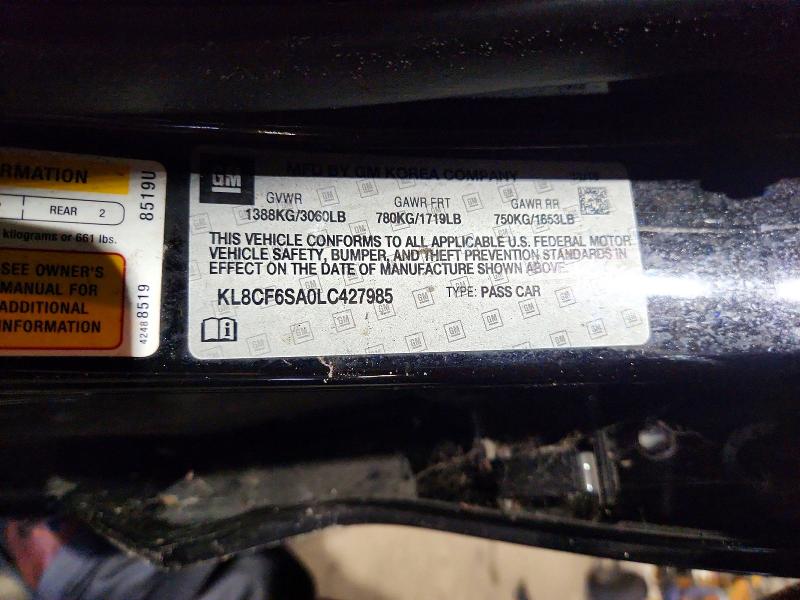 72061426 :رقم المزاد ، KL8CF6SA0LC427985 vin ، 2020 Chevrolet Spark مزاد بيع
