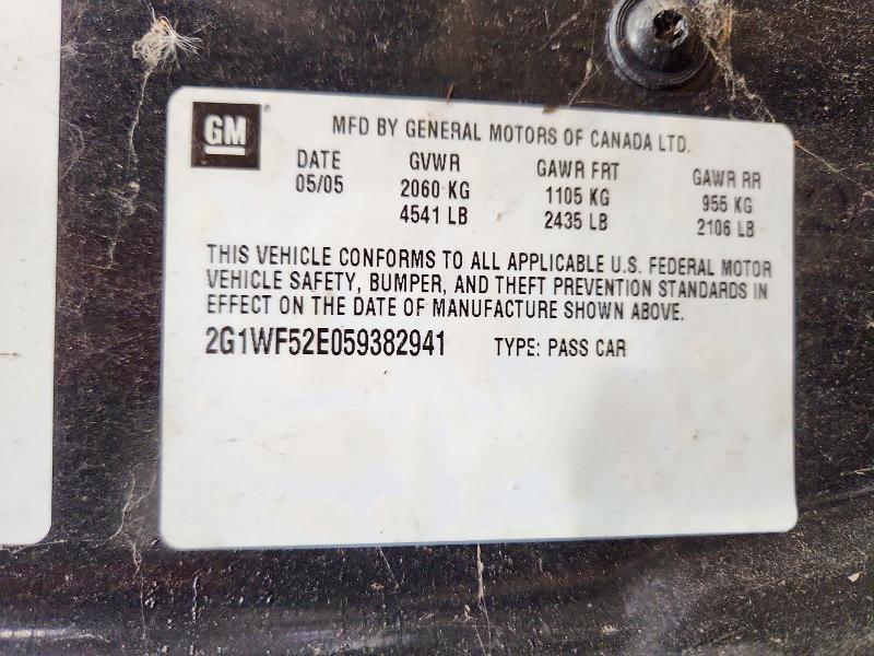 73290016 :رقم المزاد ، 2G1WF52E059382941 vin ، 2005 Chevrolet Impala مزاد بيع