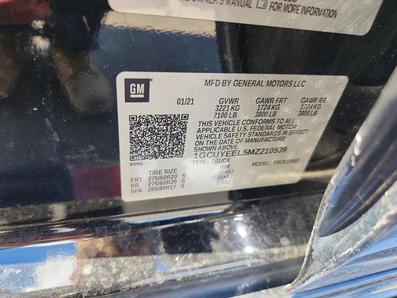 71534056 :رقم المزاد ، 1GCUYEEL5MZ210539 vin ، 2021 Chevrolet Silverado مزاد بيع