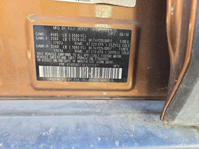 Aukcja sprzedaży 2011 Subaru Outback, vin: 4S4BRBGC5B3323581, numer aukcji: 70787526
