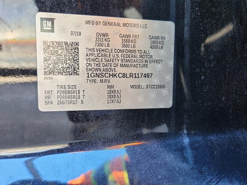72981546 :رقم المزاد ، 1GNSCHKC8LR117497 vin ، 2020 Chevrolet Suburban مزاد بيع